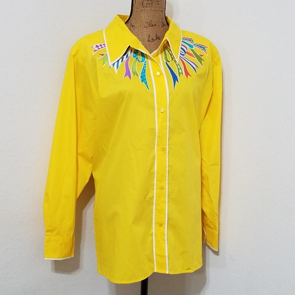 Bob Mackie Tops - •Bob Mackie Wearable Art•l/s shirt•NWT•Size 2X